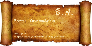 Borzy Annamária névjegykártya
